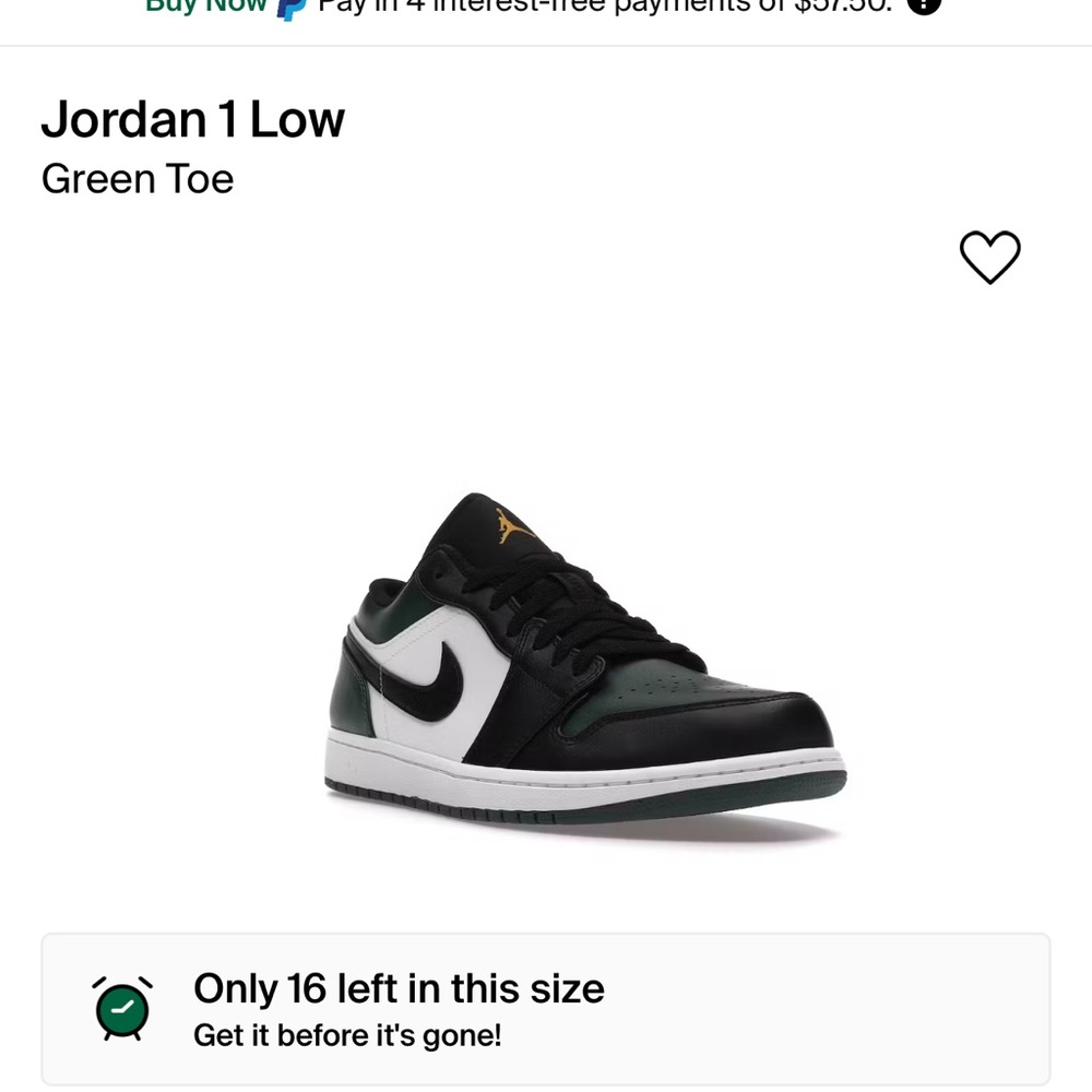 Nike Air Jordan Green Toe size 9.5